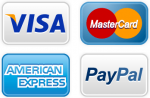 PayPal, VISA, Mastercard, American Express